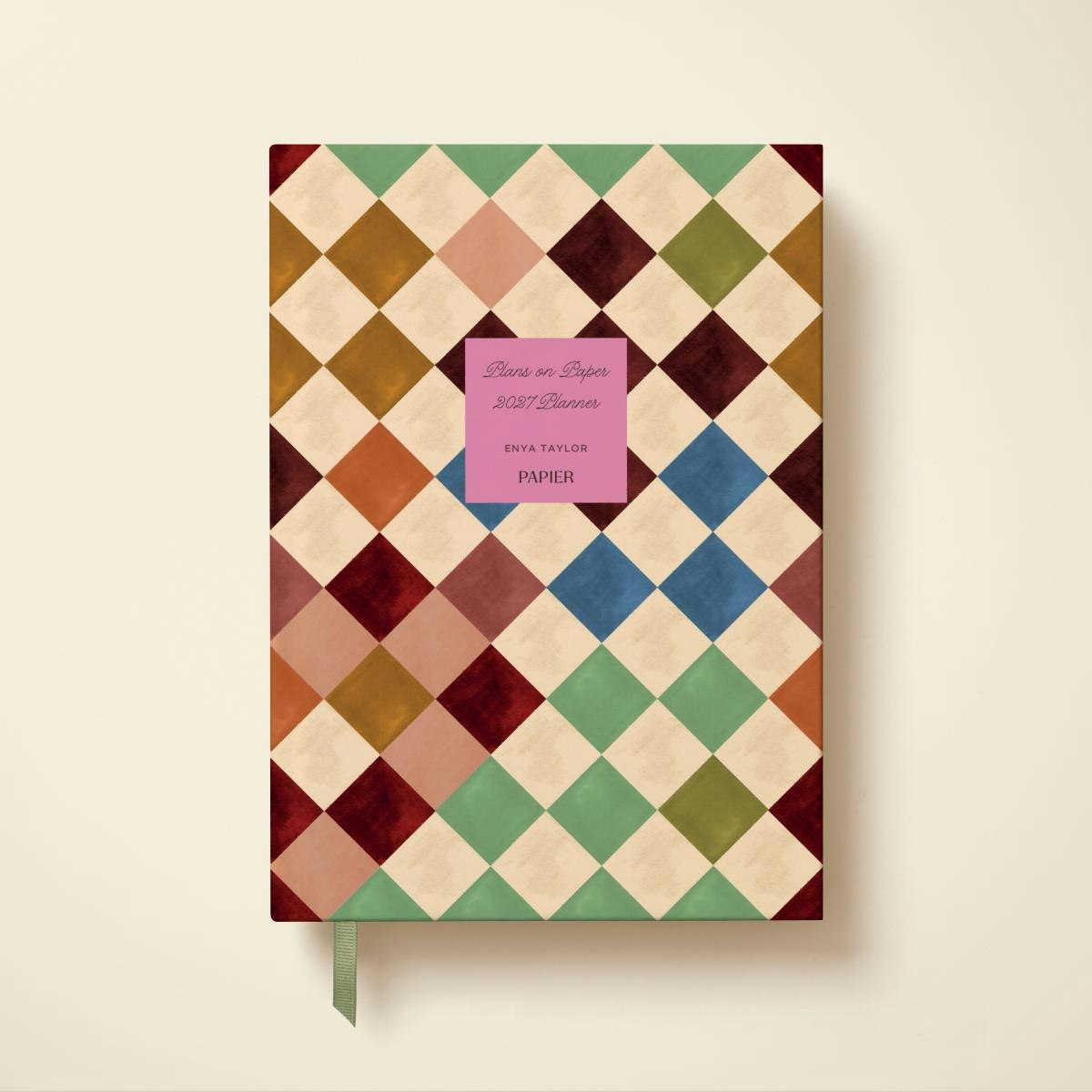Papier Colourful Check 2027 hardcover daily planner